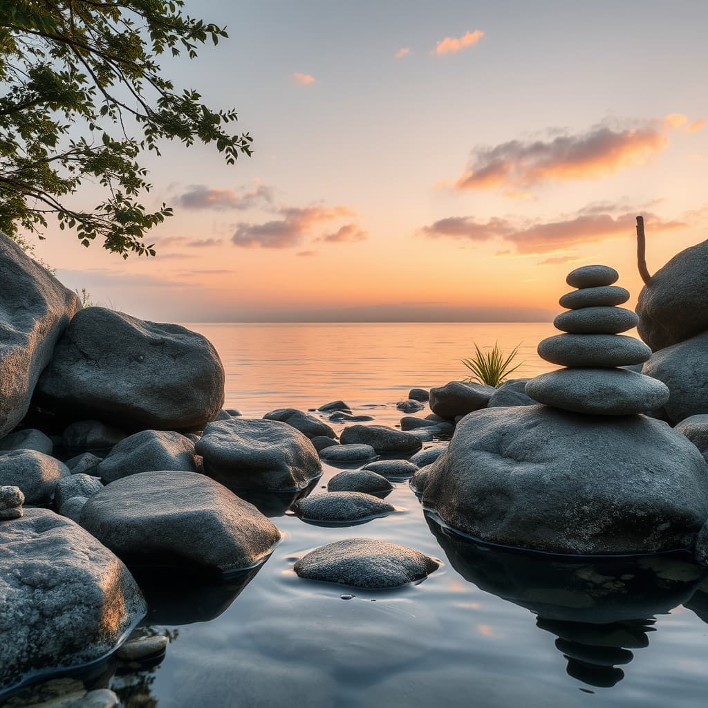 Relaxing sunset scenery